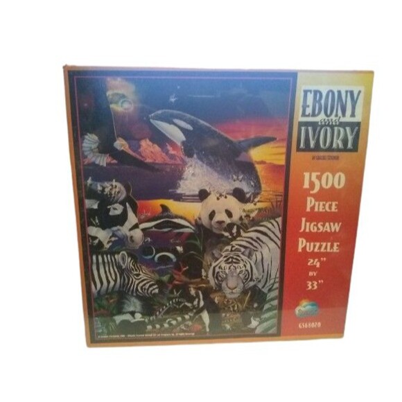 Sunsout Ebony And Ivory Graeme Stevenson 1500 Pc Puzzle Animals 24"x33" #6568020 - Picture 1 of 4